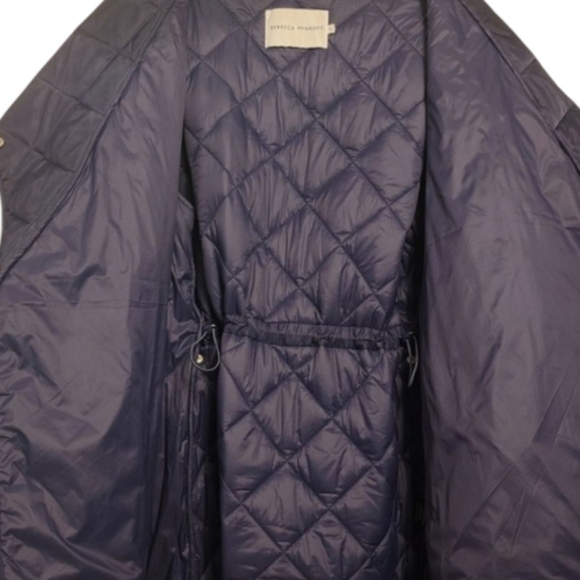 Rebecca Minkoff Navy Diamond Quilted Wrap-Style Jacket. Size L - Picture 7 of 11